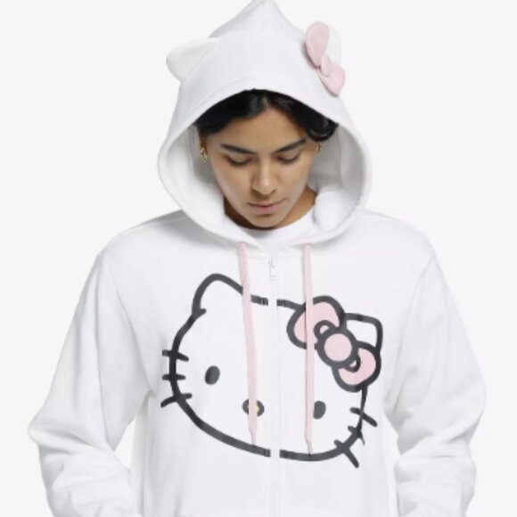 Hello Kitty Hot Topic oversized cat ear hoodie - Picture 1 of 4